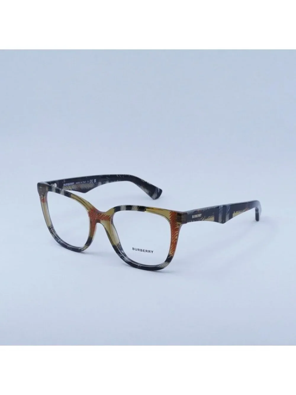 Burberry BE2415 4146 Eyeglasses Check Sand 53mm Square Frame